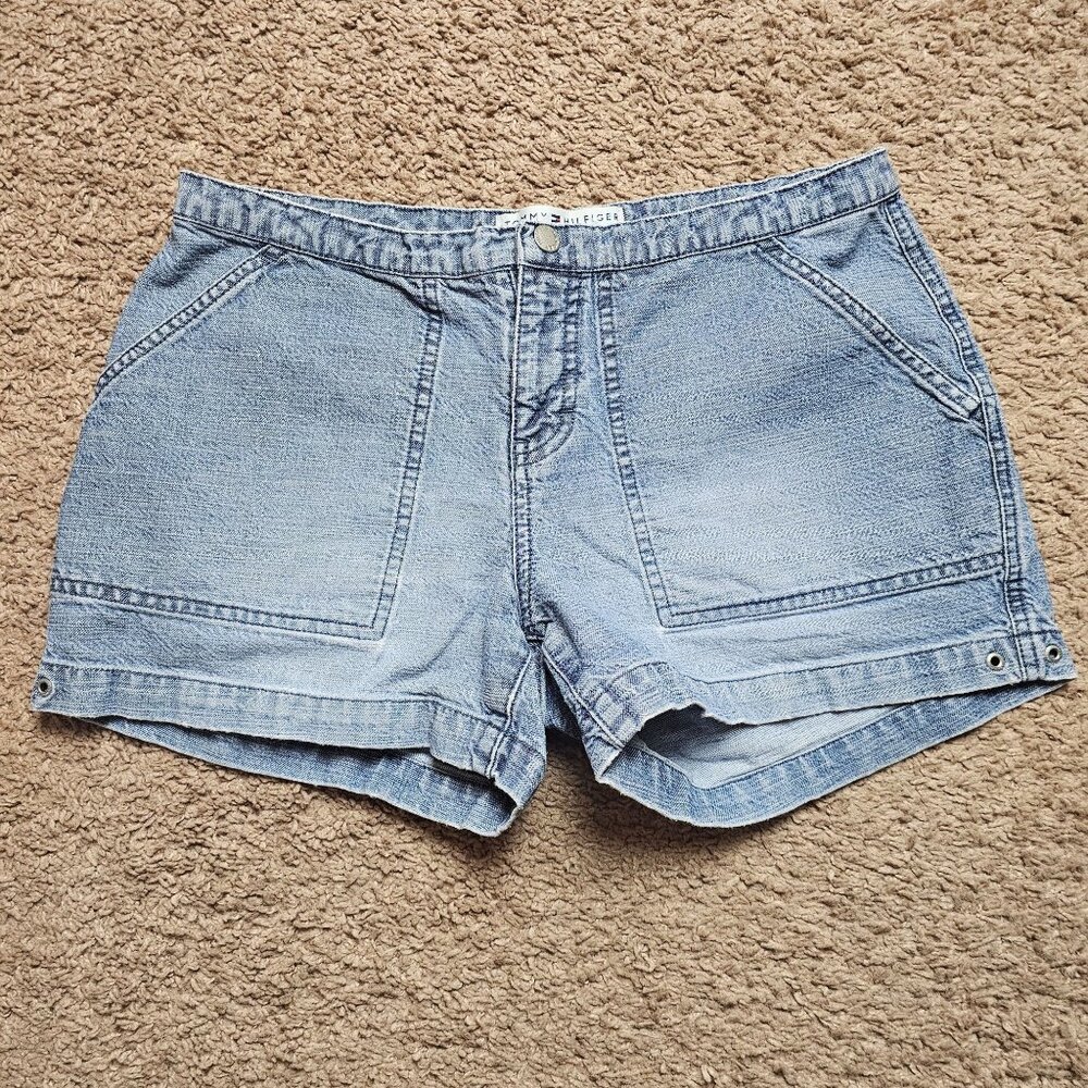 Y2K Tommy Hilfiger Denim Shorts Womens 30x3.5 Blue Carpenter Denim Boho Beach